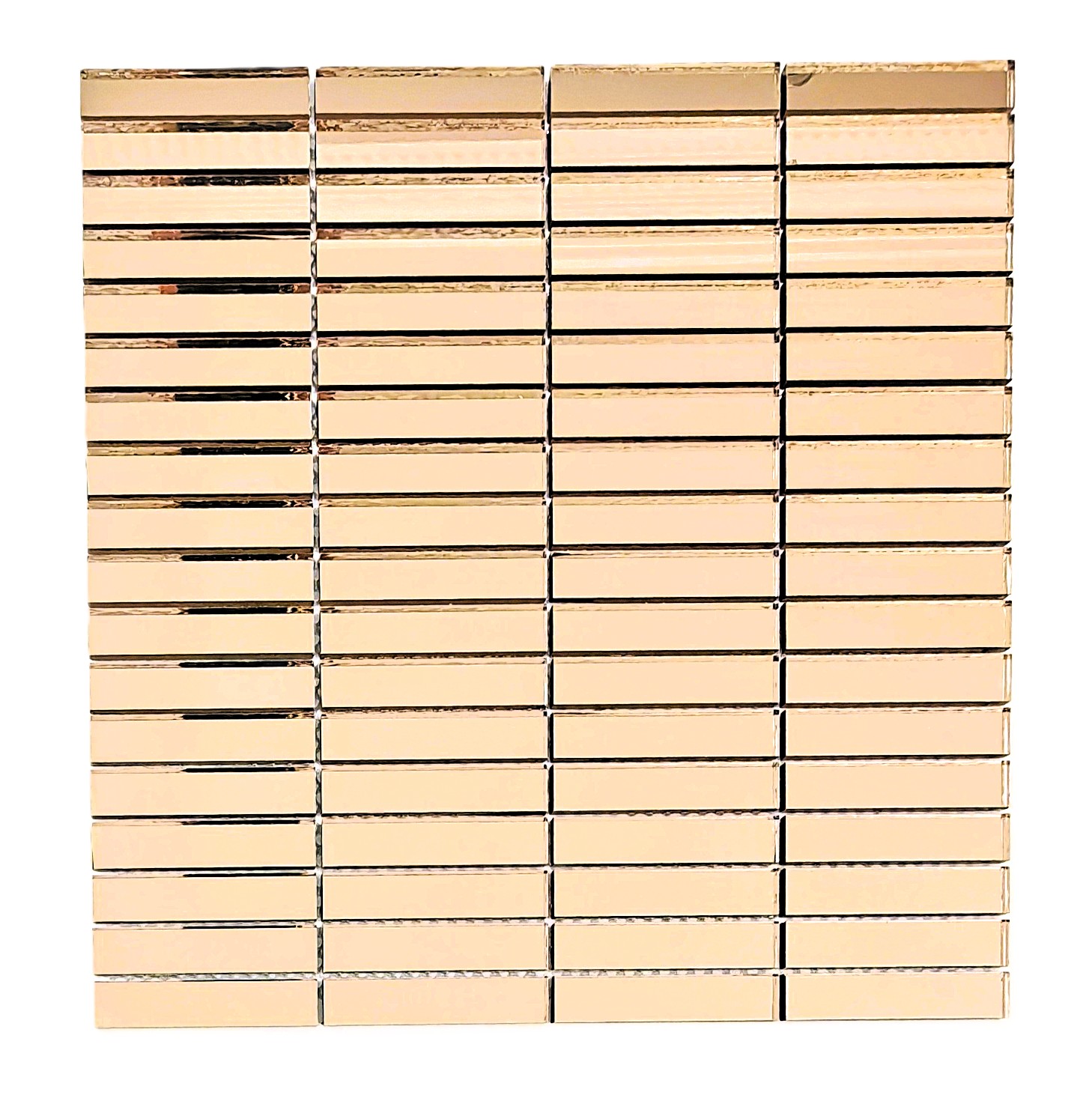 Mutfak tezgah arası ve iç dekorasyon için 15x73mm. Bronz Gerçek Ayna 30x30cm. Kitkat Fileli Ayna Mozaik.