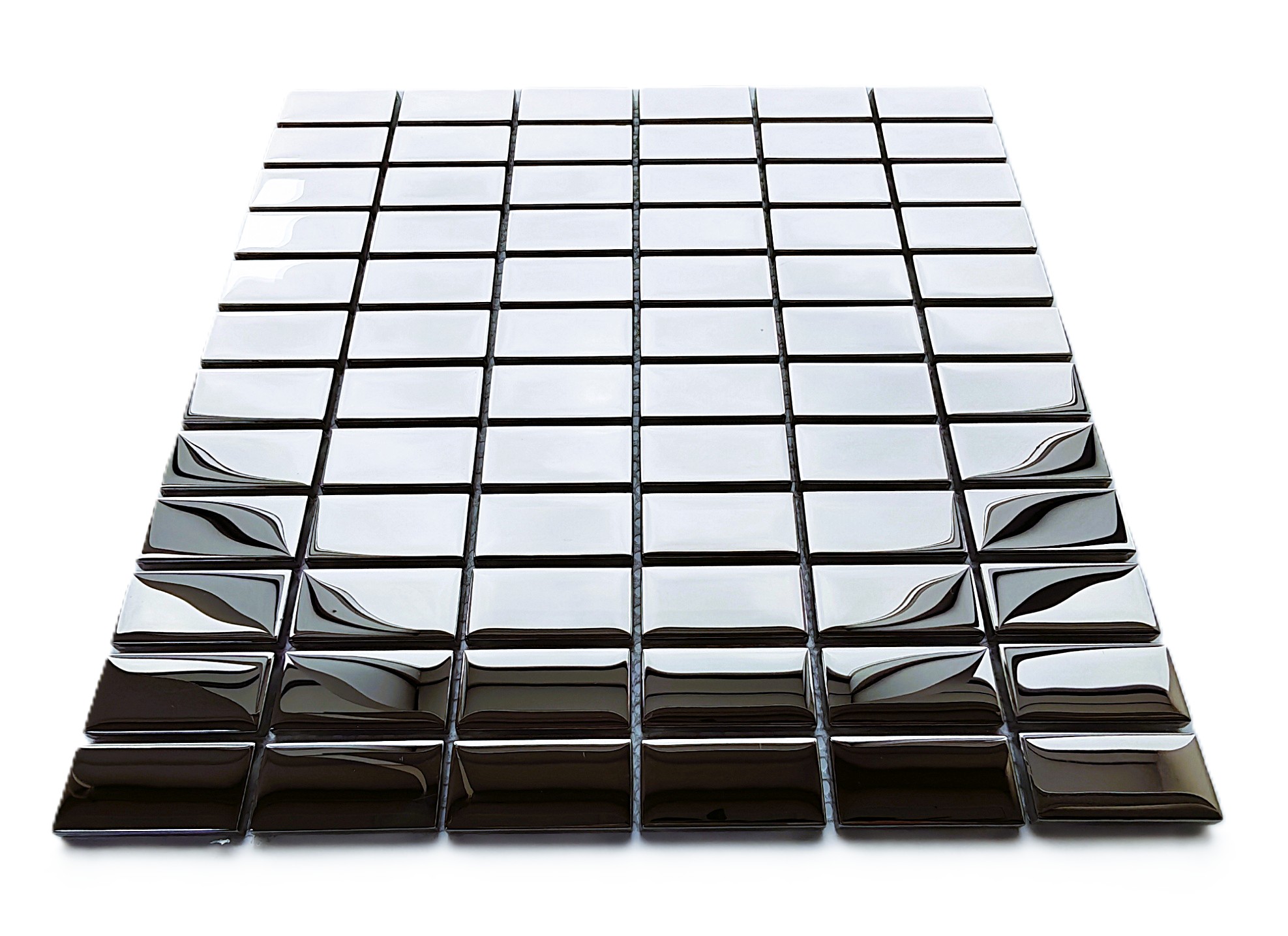 Mutfak tezgah arası ve iç dekorasyon için, 23x48x6mm. İnox 30x30cm. Fileli Kristal Cam Mozaik