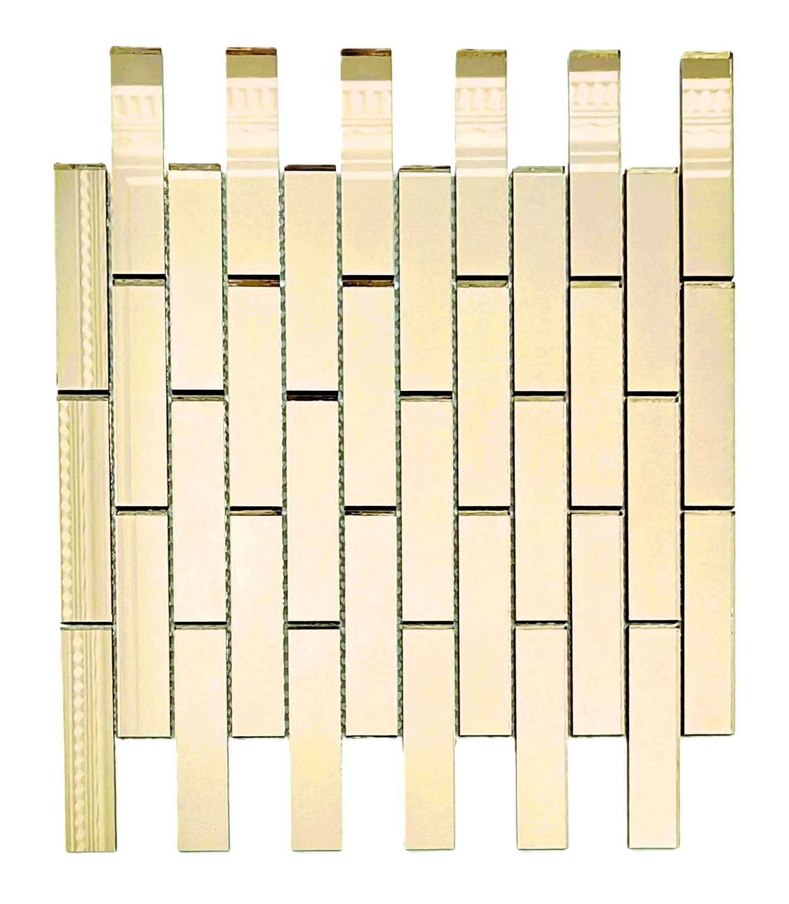 Mutfak tezgah arası ve iç dekorasyon için 23x98 Bronz Gerçek Ayna.30x30cm. T.D. Fileli  Ayna Mozaik.