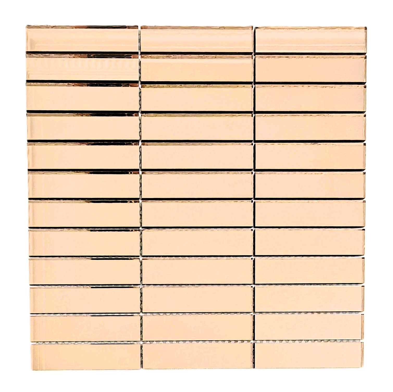 Mutfak tezgah arası ve iç dekorasyon için 23x98 Bronz Gerçek Ayna.30x30cm. Fileli  Kitkat Ayna Mozaik.