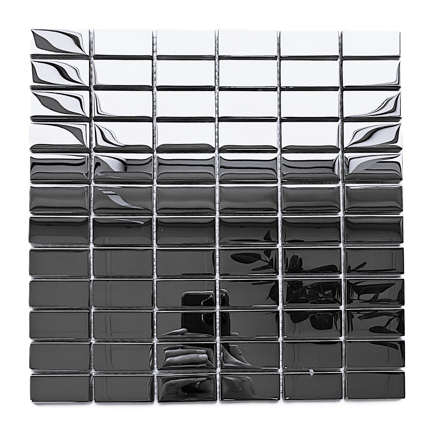 Hobi ve Sanatsal Çalışmalar için 23x48mm. Gümüş Krom,  ( inox ) 30x30cm. Fileli Kristal Mozaik.