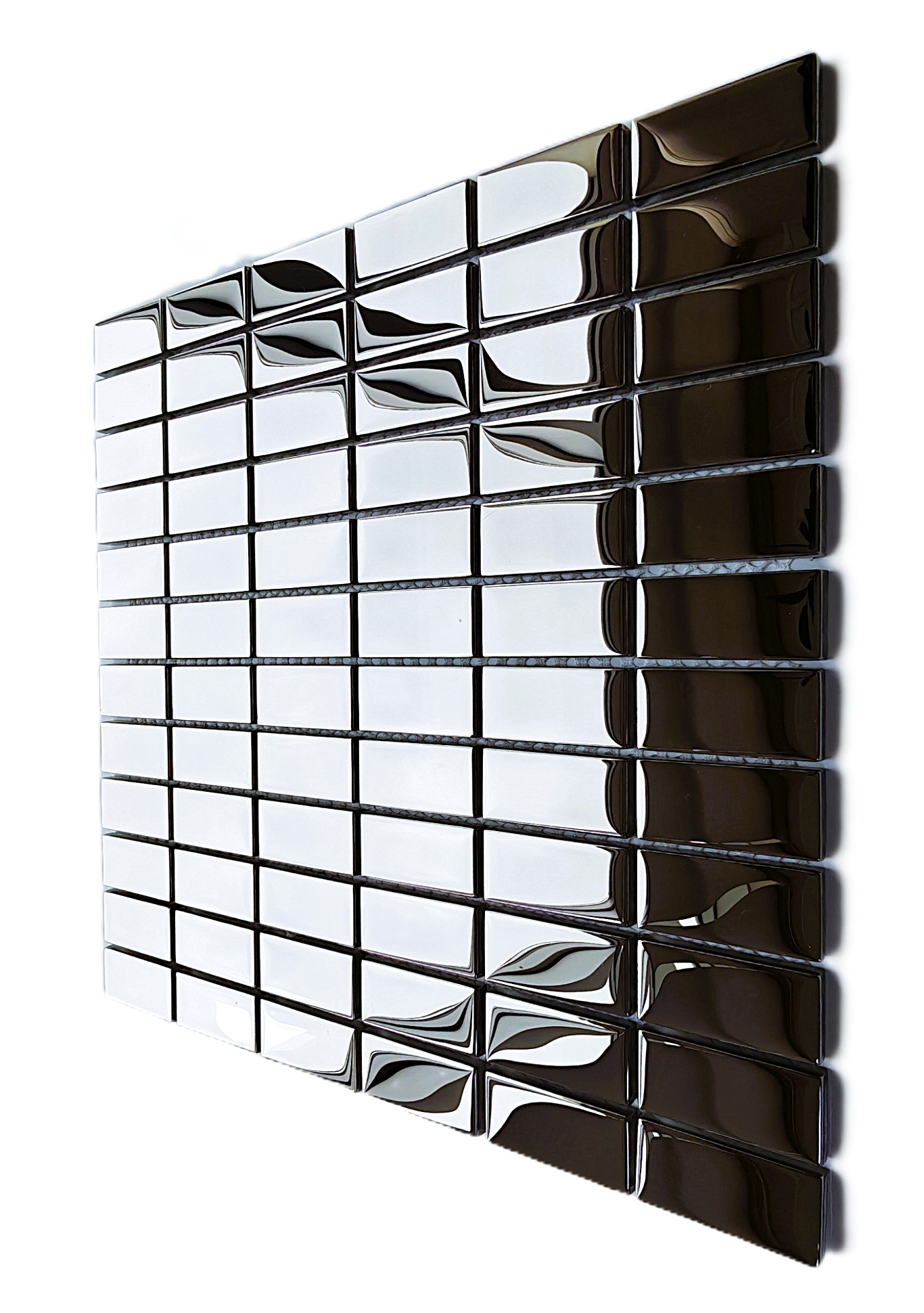 Mutfak tezgah arası ve iç dekorasyon için, 23x48x6mm. İnox 30x30cm. Fileli Kristal Cam Mozaik