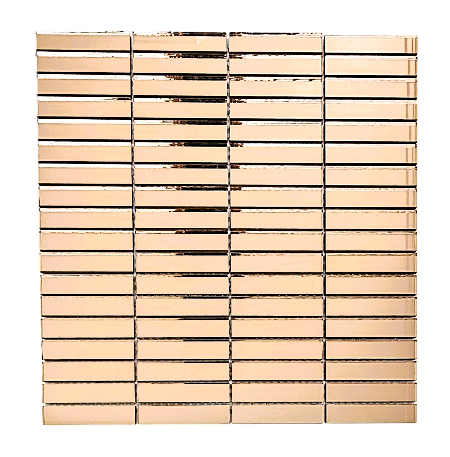 Mutfak tezgah arası ve iç dekorasyon için 15x73mm. Bronz Gerçek Ayna 30x30cm. Kitkat Fileli Ayna Mozaik.