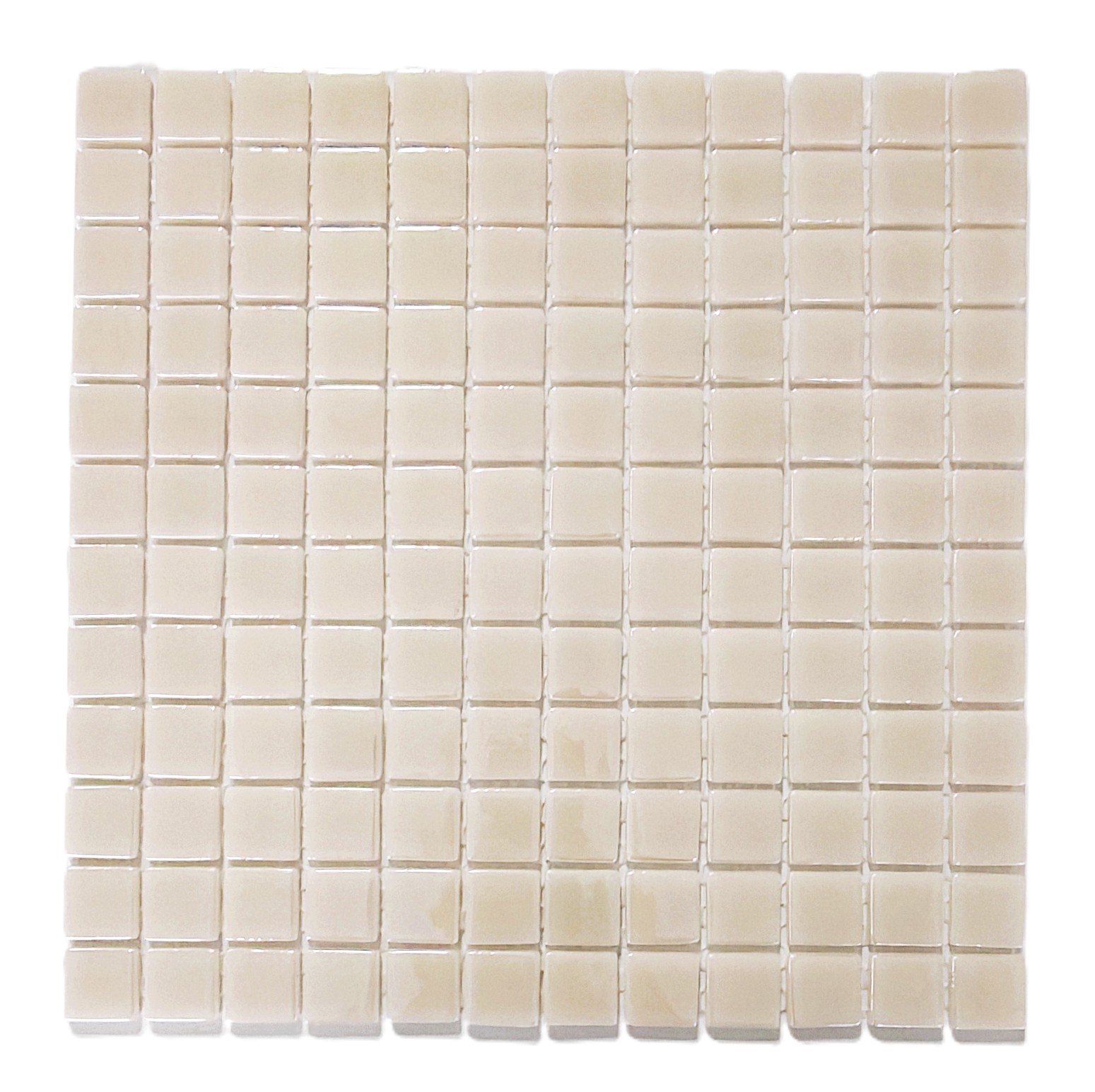 Mutfak tezgah arası, Havuz, Banyo, Sauna, Spa, iç , dış, zemin, duvar, kaplama ve dekorasyon uygulamalarında tüm yüzeyler için, 2.5x2.5cm. Kum Beji 31.5x31.5cm. Fileli Cam Mozaik.