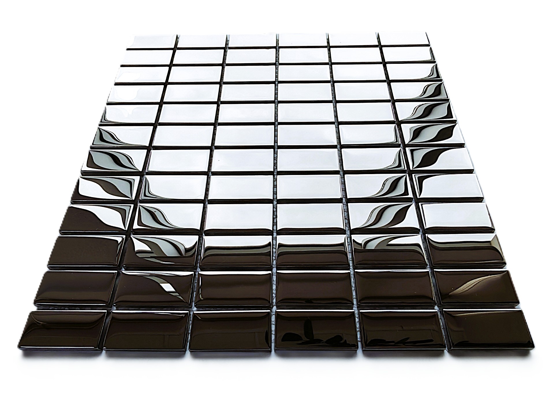 Mutfak tezgah arası ve iç dekorasyon için, 23x48x6mm. İnox 30x30cm. Fileli Kristal Cam Mozaik