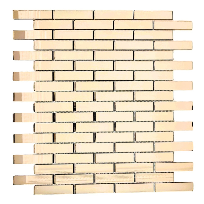 Mutfak tezgah arası ve iç dekorasyon için 15x73mm. Bronz Gerçek Ayna 30x30cm. Kitkat Fileli Ayna Mozaik.