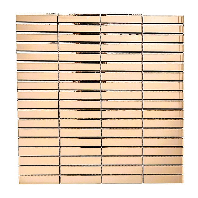 Mutfak tezgah arası ve iç dekorasyon için 15x73mm. Bronz Gerçek Ayna 30x30cm. Kitkat Fileli Ayna Mozaik.
