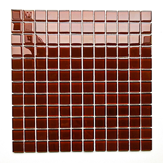 Mutfak tezgah arası, Havuz, Banyo, İç ve Dış mekanlarda tüm yüzeyler için, 23x23x4mm. Bordo 30x30cm. Fileli Kristal Mozaik.