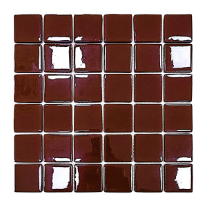 Tüm yüzeyler için 50x50mm. Kahverengi, 31,5x31,5cm. Fileli Cam Mozaik. 