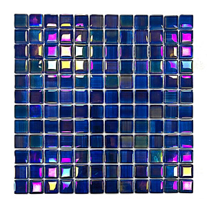Havuz, Banyo, Sauna, Spa, Iç ve Dış Tüm Yüzeyler Için, Suya, Isıya ve Tüm Etkenlere Dayanıklı  6mm Kalınlığında Aurora Blue, 30X30 Cm. Fileli Kristal Mozaik