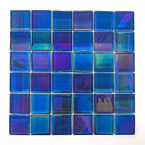  Havuz, Banyo, Sauna, Spa, Iç ve Dış Tüm Yüzeyler Için, Suya, Isıya ve Tüm Etkenlere Dayanıklı  6mm Kalınlığında Aurora Blue, 30X30 Cm. Fileli Kristal Mozaik