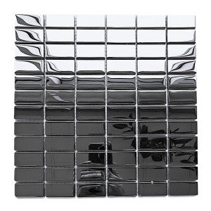 Hobi ve Sanatsal Çalışmalar için 23x48mm. Gümüş Krom,  ( inox ) 30x30cm. Fileli Kristal Mozaik.