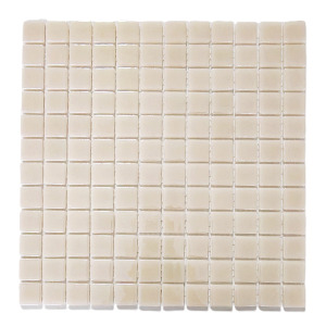 Mutfak tezgah arası, Havuz, Banyo, Sauna, Spa, iç , dış, zemin, duvar, kaplama ve dekorasyon uygulamalarında tüm yüzeyler için, 2.5x2.5cm. Kum Beji 31.5x31.5cm. Fileli Cam Mozaik.
