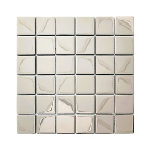 Mutfak tezgah arası ve iç dekorasyon için 48x48 mm Gümüş Krom 30x30 cm Fileli Kristal Mozaik.