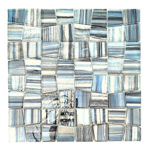 Mutfak tezgah arası, Banyo, Havuz, Sauna, Zemin, Duvar ve tüm yüzeyler Için Trapezoid 36x36x6 mm Lüsterli Bej Mix. 30x30 cm Fileli Kristal Mozaik.